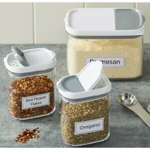 Better Homes & Gardens Shake & Store 3 Pack Container Set with Labels New